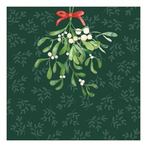 AMB.33318055 Hanging mistletoe green papírszalvéta 33x33cm, 20db-os