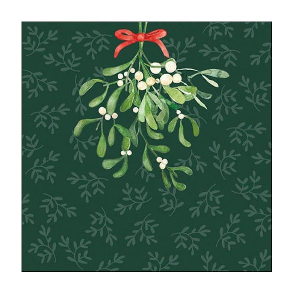 AMB.33318055 Hanging mistletoe green papírszalvéta 33x33cm, 20db-os