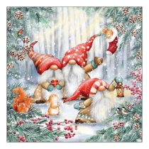   AMB.33317895 Gnomes snowy forest papírszalvéta 33x33cm, 20db-os