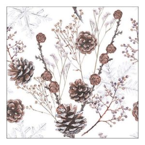 AMB.13317835 Pine cones papírszalvéta 33x33cm, 20db-os