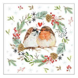 AMB.33317700 Sparrow and robin papírszalvéta 33x33cm, 20db-os