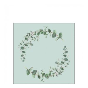 AMB.12517161 Eucalyptus Branch Green papírszalvéta 25x25cm,20db-os