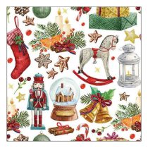   AMB.33317940 Vintage ornaments papírszalvéta 33x33cm, 20db-os