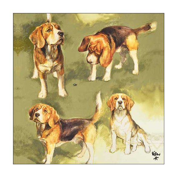 AMB.13317765 Beagles papírszalvéta 33x33cm, 20db-os