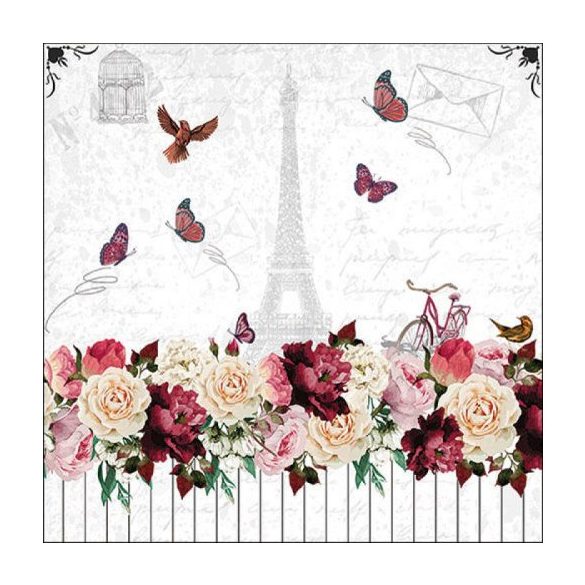 AMB.13317665 Romantic Paris papírszalvéta 33x33cm, 20db-os