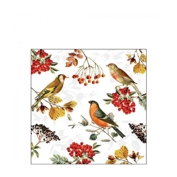AMB.12517730 Autumn birds papírszalvéta 25x25cm,20db-os
