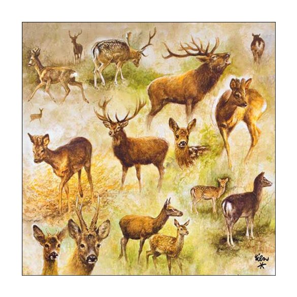 AMB.13317770 Collage of deers papírszalvéta 33x33cm, 20db-os