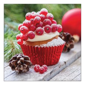 AMB.33317965 Christmas cupcake papírszalvéta 33x33cm, 20db-os