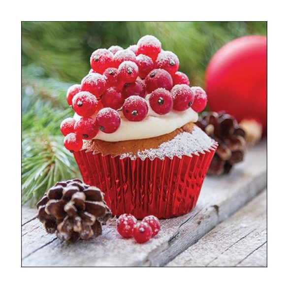 AMB.33317965 Christmas cupcake papírszalvéta 33x33cm, 20db-os