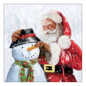 AMB.33318020 Santa and snowman papírszalvéta 33x33cm, 20db-os