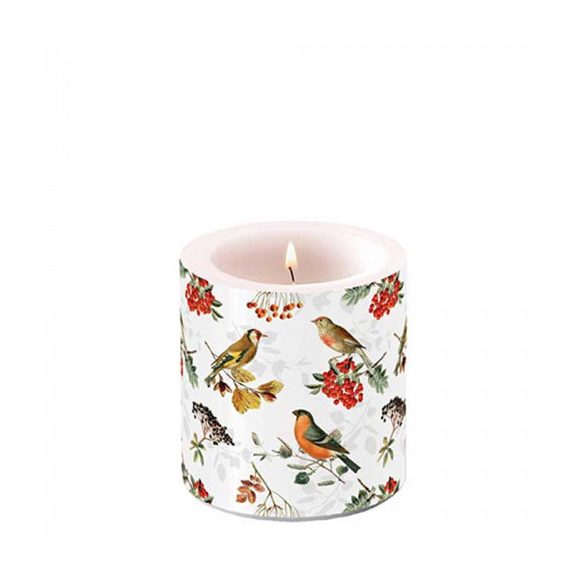 AMB.19217730 Autumn birds átvilágítós gyertya 8x7,5cm