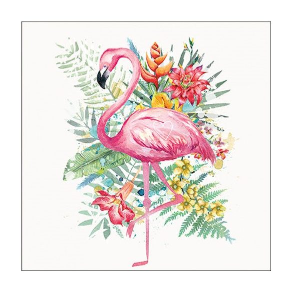 AMB.13317230 Tropical Flamingo papírszalvéta 33x33cm, 20db-os