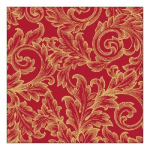 AMB.13316828 Baroque Gold/Red papírszalvéta 33x33cm, 20db-os