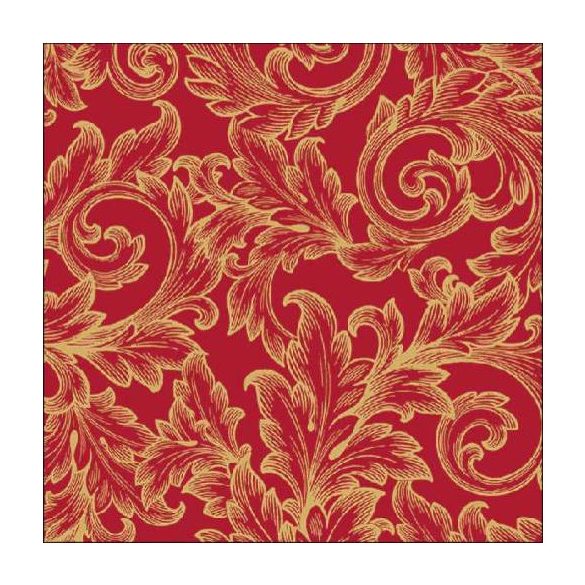 AMB.13316828 Baroque Gold/Red papírszalvéta 33x33cm, 20db-os