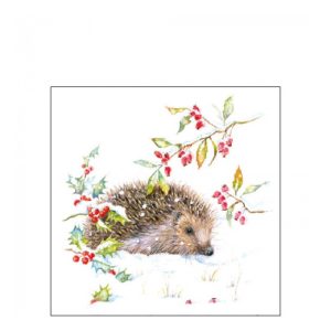 AMB.32516595 Hedgehog In Winter papírszalvéta 25x25cm, 20db-os