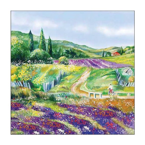 AMB.13318345 Lavender landscape papírszalvéta 33x33cm, 20db-os