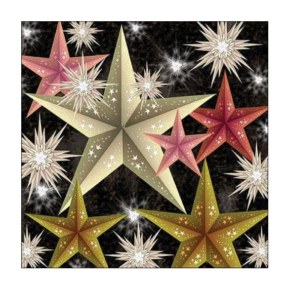 AMB.33318115 Luminous stars papírszalvéta 33x33cm, 20db-os