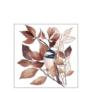 AMB.12517791 Lovely Chickadee white papírszalvéta 25x25cm,20db-os