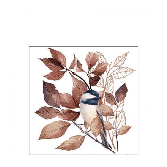 AMB.12517791 Lovely Chickadee white papírszalvéta 25x25cm,20db-os