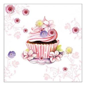 AMB.13318255 Decorated Cupcake papírszalvéta 33x33cm, 20db-os