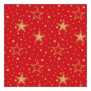 AMB.33316734 Night sky gold/red papírszalvéta 33x33cm, 20db-os