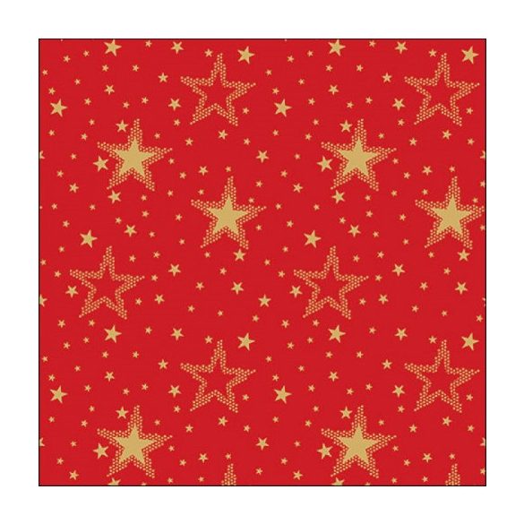 AMB.33316734 Night sky gold/red papírszalvéta 33x33cm, 20db-os