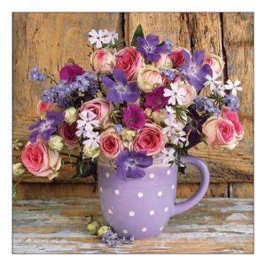 AMB.13318265 Mug with flowers papírszalvéta 33x33cm, 20db-os