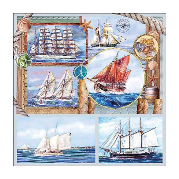 AMB.13318340 Sail away papírszalvéta 33x33cm, 20db-os