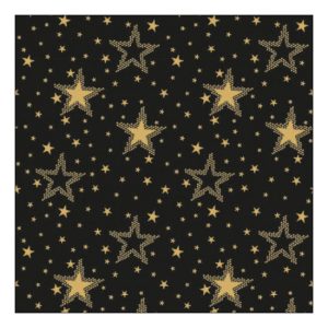 AMB.33316733 Night sky gold/black papírszalvéta 33x33cm, 20db-os