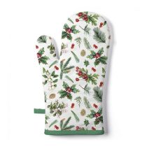   AMB.36416495 Winter greenery white edényfogó kesztyű 18x30cm, 100% pamut