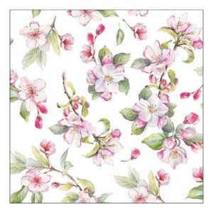 AMB.13318160 Spring blossom white papírszalvéta 33x33cm, 20db-os