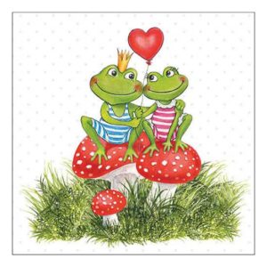 AMB.13318180 Frogs in love papírszalvéta 33x33cm, 20db-os