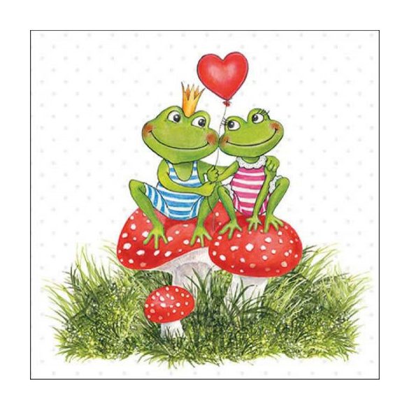 AMB.13318180 Frogs in love papírszalvéta 33x33cm, 20db-os