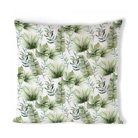 AMB.16218215 Jungle leaves white párnahuzat 40x40cm, 100% pamut