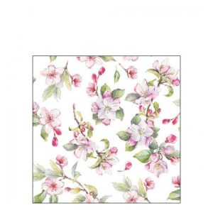 AMB.12518160 Spring blossom white papírszalvéta 25x25cm, 20db-os