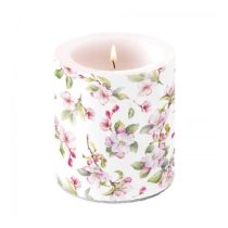   AMB.19318160 Spring blossom white átvilágítós gyertya 10x10cm