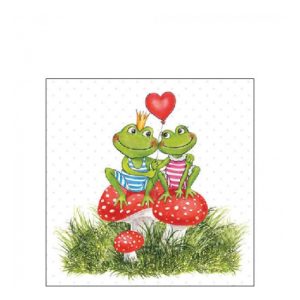 AMB.12518180 Frogs in love papírszalvéta 25x25cm, 20db-os