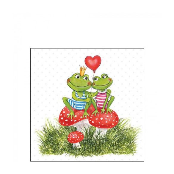 AMB.12518180 Frogs in love papírszalvéta 25x25cm, 20db-os