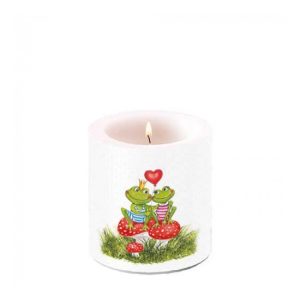 AMB.19218180 Frogs in love átvilágítós gyertya 8x7,5cm 