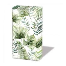AMB.12218215 Jungle leaves white papírzsebkendő 10db-os