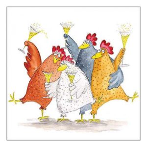 AMB.13318225 Celebrating chickens papírszalvéta 33x33cm, 20db-os