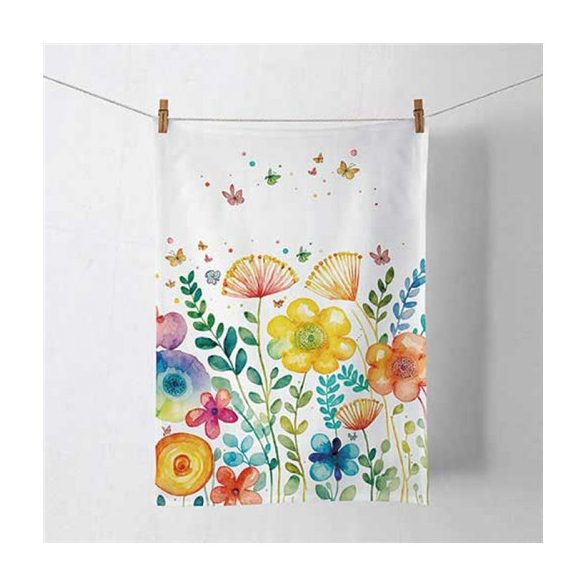 AMB.17818430 Vibrant spring white konyharuha 50x70cm,100% pamut