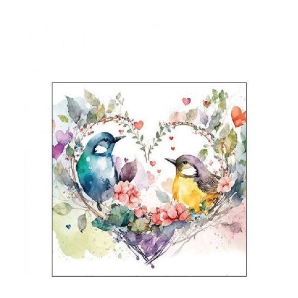 AMB.12518435 Loving birds papírszalvéta 25x25cm, 20db-os