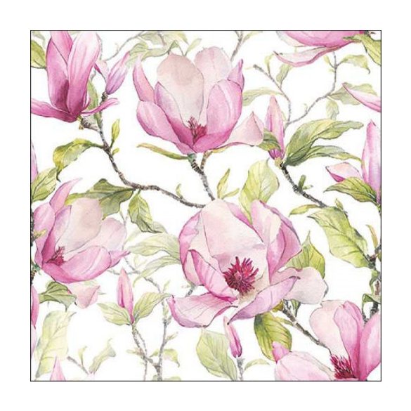 AMB.13318440 Blooming magnolia papírszalvéta 33x33cm, 20db-os
