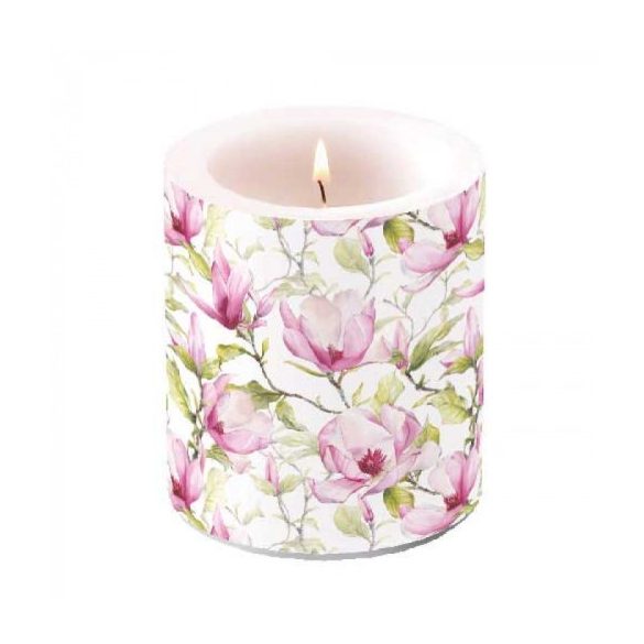AMB.19318440 Blooming magnolia átvilágítós gyertya 10x10cm