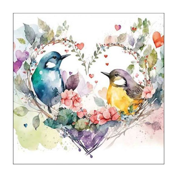 AMB.13318435 Loving birds papírszalvéta 33x33cm, 20db-os