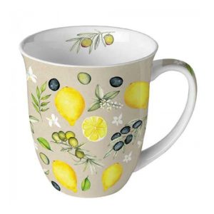 AMB.18418450 Olives and lemons  porcelánbögre 0,4l