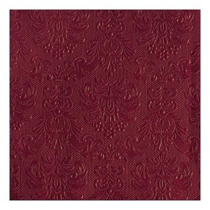 AMB.13317576 Elegance ruby red dombornyomott papírszalvéta 33x33cm, 15db-os