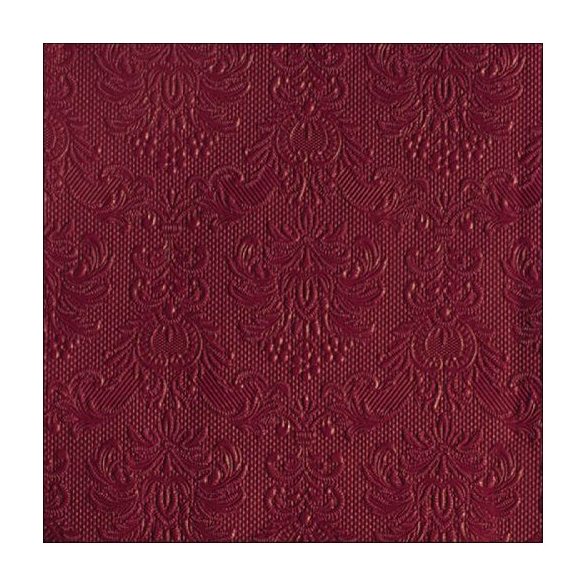 AMB.13317576 Elegance ruby red dombornyomott papírszalvéta 33x33cm, 15db-os