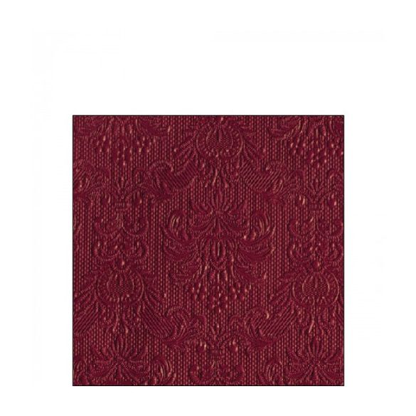 AMB.12517576 Elegance ruby red dombornyomott papírszalvéta 25x25cm, 15db-os